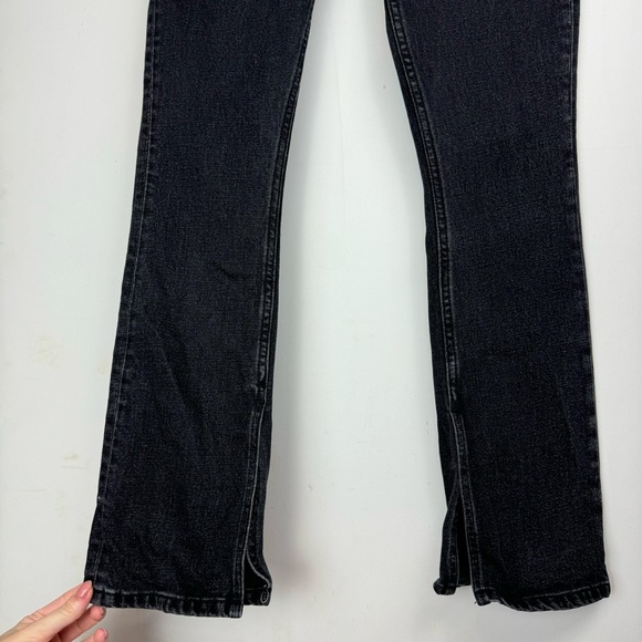 Abercrombie & Fitch Split Hem Jeans Sz 25 Black Denim Skinny High Rise - Picture 8 of 16
